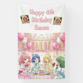 Lona Cute Anime Girl's Ice Cream Birthday Party  