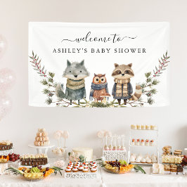 Lona Cute Autumn Woodland | Banner de bienvenida de Bab