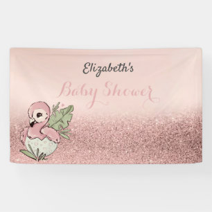 Lona Cute Baby Flamingo Rose Gold Glitter