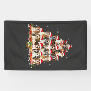 Lona Cute Beagles Árbol de Navidad Perro Santa Camiseta