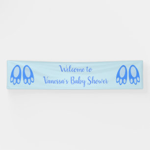 Lona Cute Blue Baby Boy Bunny Feet Easter Baby Shower