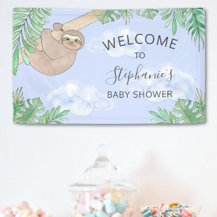 Lona Cute Blue Baby Boy Sloth Baby Shower