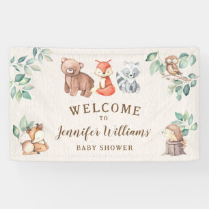 Lona Cute cartel de bienvenida para baby shower de anim