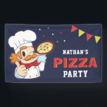 Lona Cute Chef Kids Pizza Birthday Party<br><div class="desc">Banner para una fiesta con el tema de la pizza. Personalizar con el nombre de su hijo.</div>