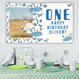 Lona Cute Crab Sea Animals Shell Boy Photo 1er cumpleañ