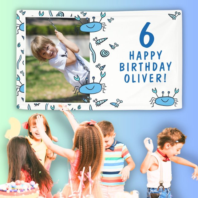 Lona Cute Crab Sea Animals Shell Boy Photo Birday (Subido por el creador)