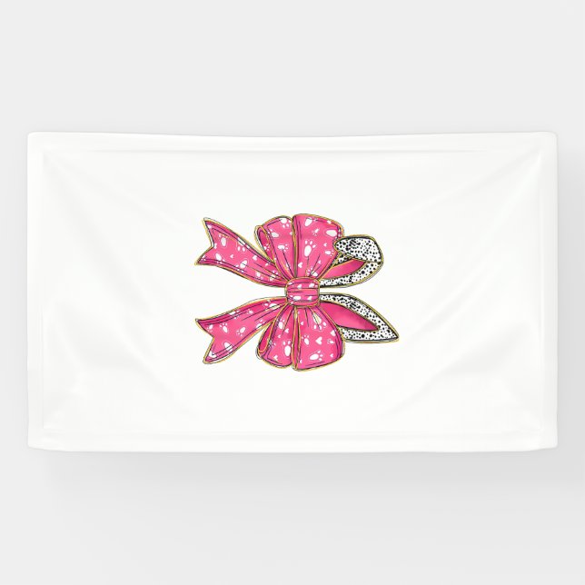 Lona Cute Día de Pascua Coquette Lazo Conejo Conejito M (Horizontal)