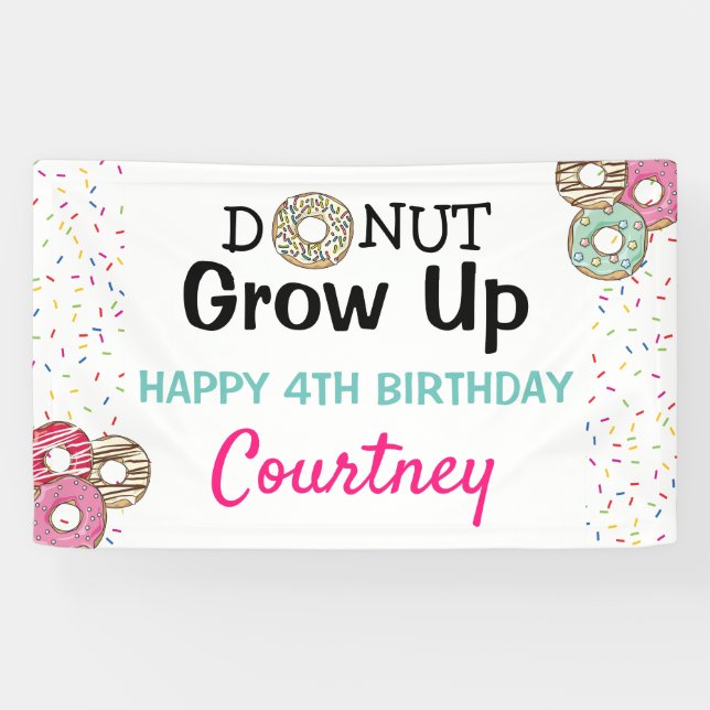 Lona Cute Donut Grove Up Kids Birthday Fiesta (Horizontal)