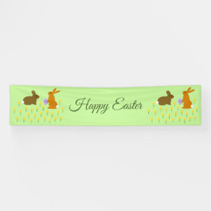 Lona Cute Easter Bunnies and Daffodils Personalizado
