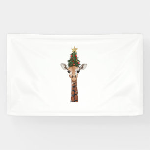 Lona Cute Giraffe Árbol de Navidad Giraffe Amantes _1