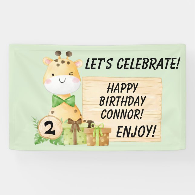 Lona Cute Giraffe Para Los Pequeños (Horizontal)