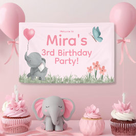 Lona Cute Girly and Pink Elephant Birthday Party 