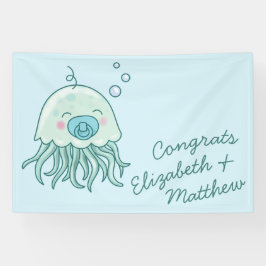 Lona Cute Jellyfish Baby Shower Kawaii Blue Boy