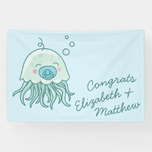 Lona Cute Jellyfish Baby Shower Kawaii Blue Boy