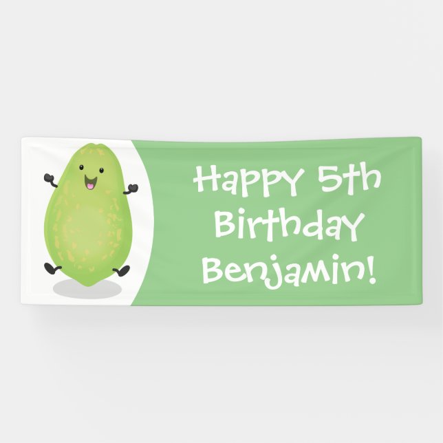 Lona Cute kawaii papaya paw personalizado ilustracion (Horizontal)