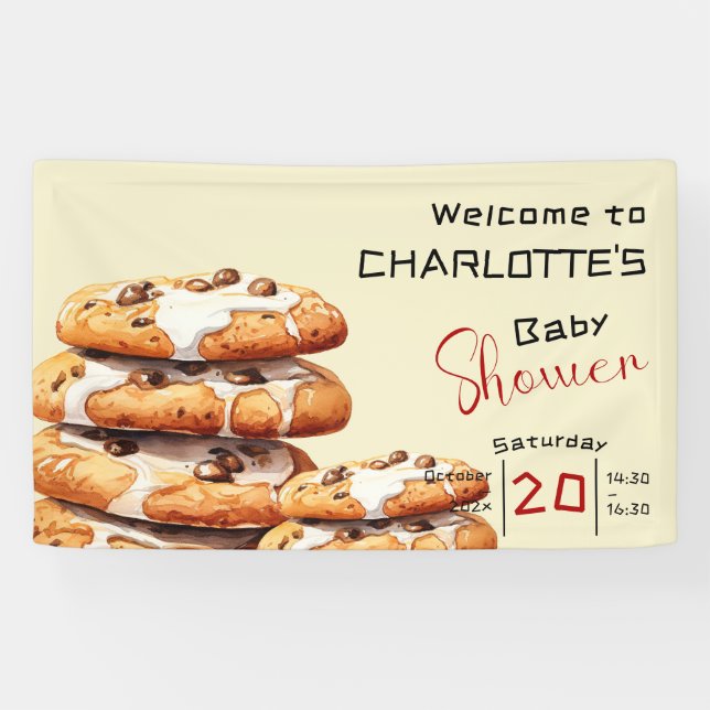 Lona Cute Little Cookie Baby Shower Banner (Horizontal)