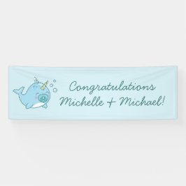 Lona Cute Narwhal Baby Shower Kawaii Blue Boy