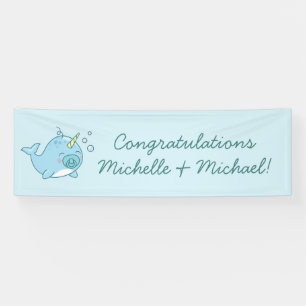 Lona Cute Narwhal Baby Shower Kawaii Blue Boy