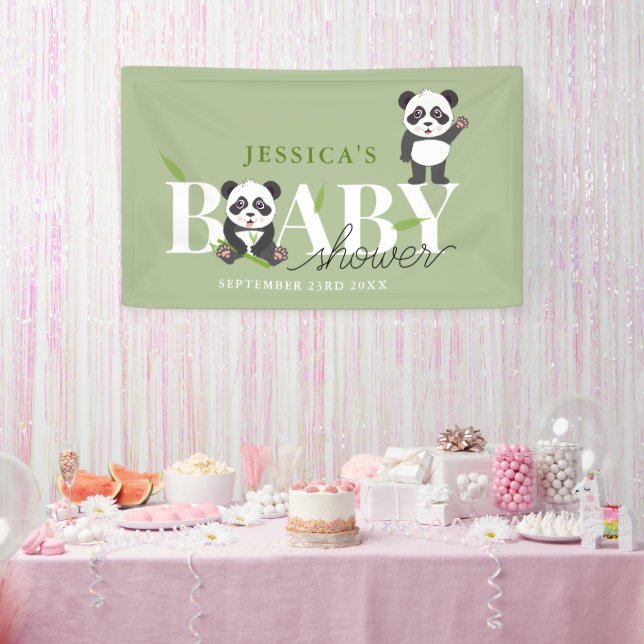 Lona Cute Panda Bear Kawaii Gender Neutral Baby Shower (Fiesta)