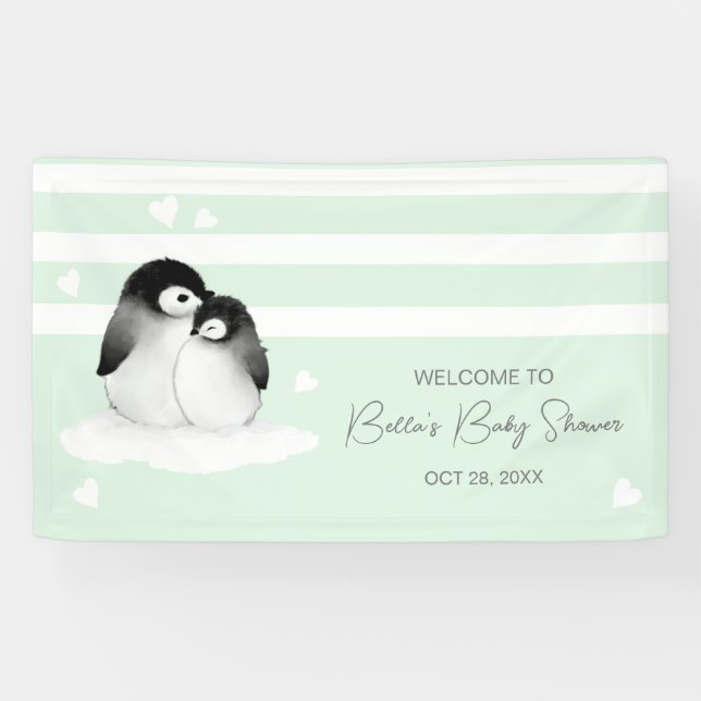 Lona Cute Penguin Baby Shower (Horizontal)