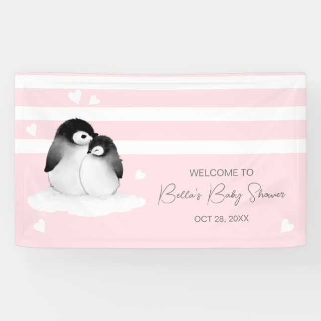Lona Cute Penguin Baby Shower (Horizontal)