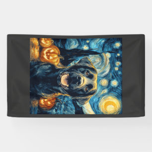 Lona Cute Perro Labrador Negro Halloween Jack O Lintern