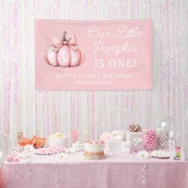 Lona Cute Pink Pumpkin Girl Baby 1st Birthday