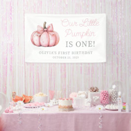 Lona Cute Pink Pumpkin Girl Baby First Birthday