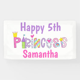 Lona Cute Princess Alphabet Cumpleaños Personalizado