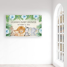 Cute Safari Jungle Animals Boy Baby Shower