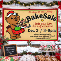 Cute Santa Bear Baker Bake Sale Promocional