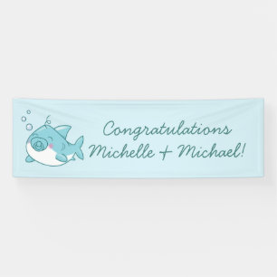 Lona Cute Shark Baby Shower Kawaii Blue Boy