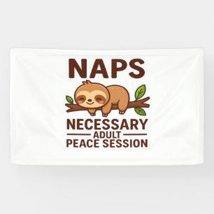 Lona Cute Sloth Naps - Necesaria Sesión De Paz Para Adu