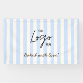 Lona Cute Stripes Bakery Business Logo Baked With Love