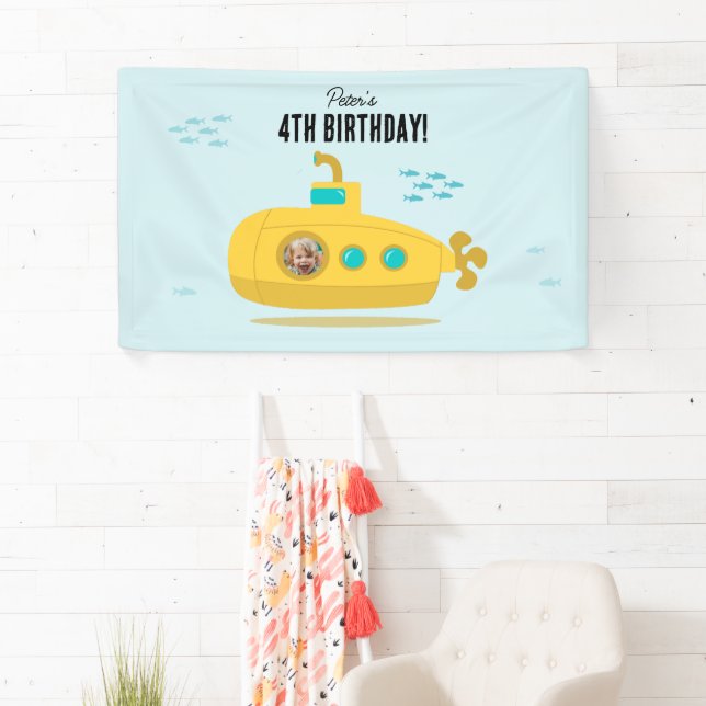 Lona Cute Submarine Deep Sea Birthday Kids Photo (In situ)
