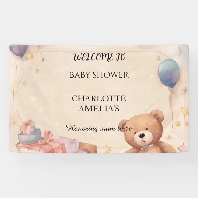 Lona Cute Teddy Bear Baby Shower (Horizontal)