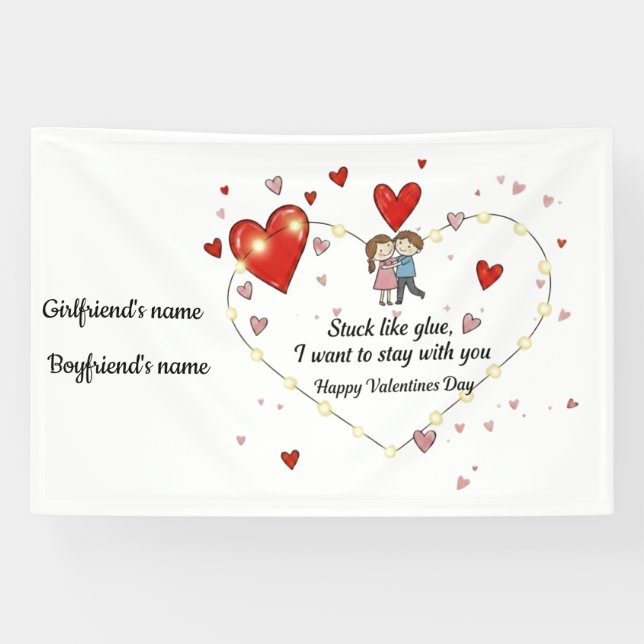 Lona Cute Valentine's day couple hearts custom (Horizontal)