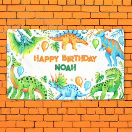 Lona Cute Watercolor Dinosaur Birday Party