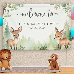 Lona Cute Watercolor Woodland Animals Baby Shower