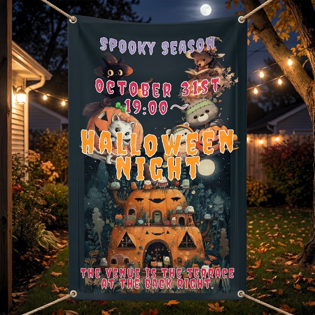 Lona Cute Whimsical Halloween Night Outdoor (Subido por el creador)