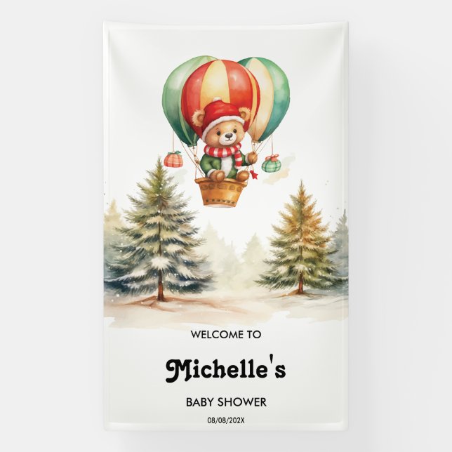 Lona Cute Winter Bear Woodland Animals Baby Shower (Vertical)