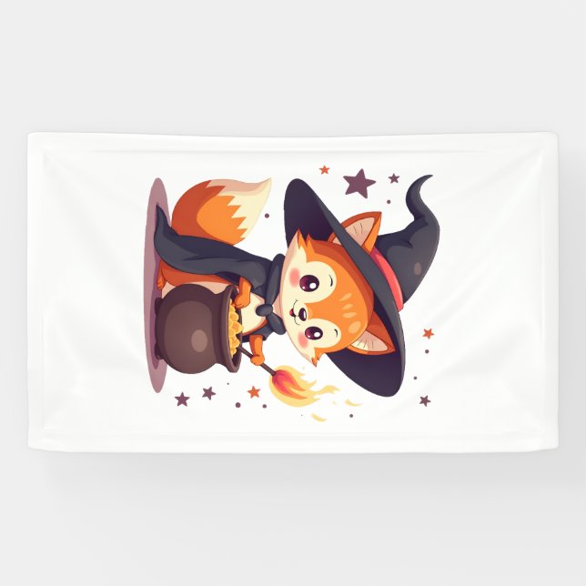 Lona Cute Witch Fox � Magical Halloween Animal Tee (Horizontal)