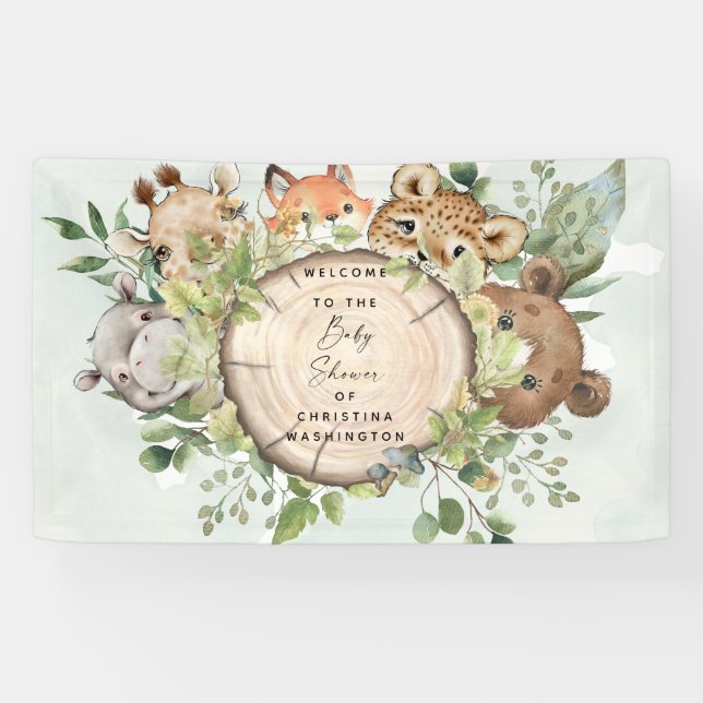 Lona Cute Woodland Animals Baby Shower (Horizontal)