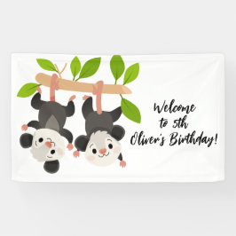 Lona Cute zarigüeyas Personalizado Bienvenido al cumple