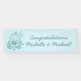 Lona Cuto pulpo Baby Shower Kawaii Blue Boy
