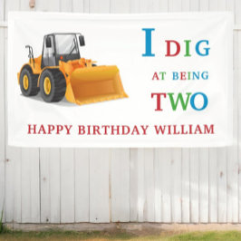 Lona Cuto tema de digger de segundo cumpleaños