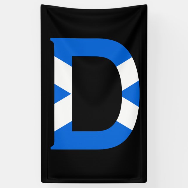 Lona D Monograma sobrepuesto en la bandera escocesa (v) (Vertical)