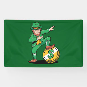 Lona Dabbing Duende Divertido Día de San Patricio