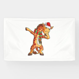 Lona Dabbing Giraffe Santa T Navidades de camisetas niñ