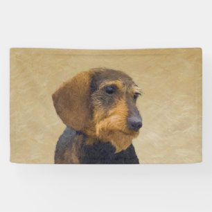 Lona Dachshund (Cabezal alambrada) Pintura original de 